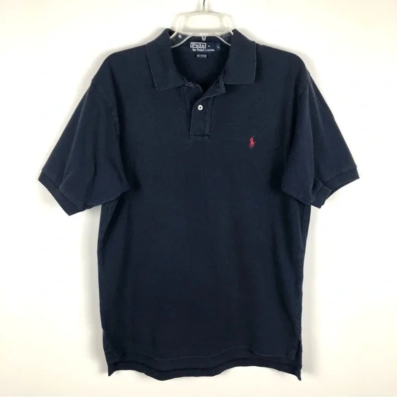 Polo by Ralph Lauren Navy Blue Polo Short Sleeves Men's Size L - Picture 1 of 10